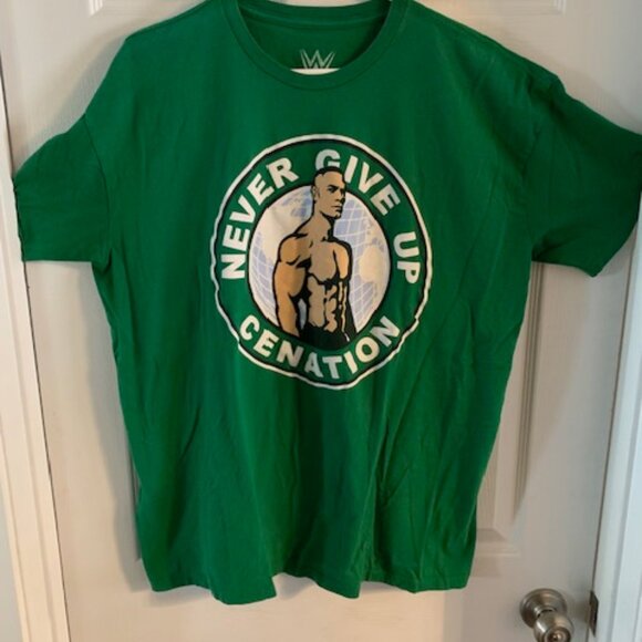JOHN CENA "NEVER GIVE UP" MENS TSHIRT - Picture 1 of 4
